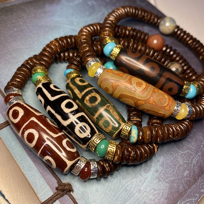 Tibetisches Neun-Augen Dzi-Armband Auralis