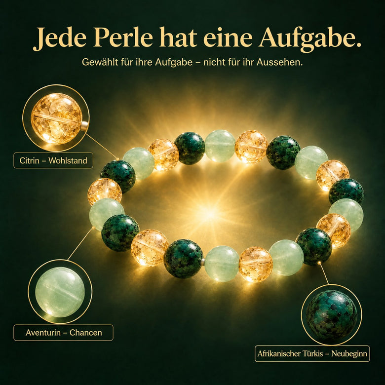 Jede Perle hat eine Aufgabe: Citrin, Aventurin, Türkis