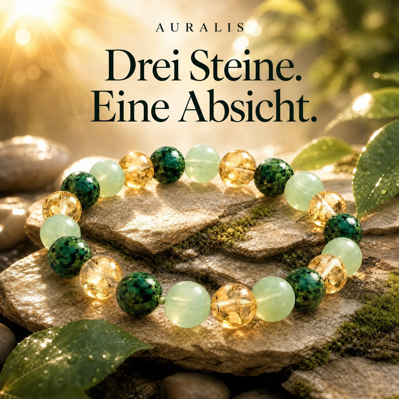 Drei Steine, eine Absicht – Armband auf Stein