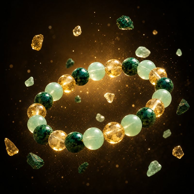 Fülle-Armband mit Citrin, Aventurin und afrikanischem Türkis
