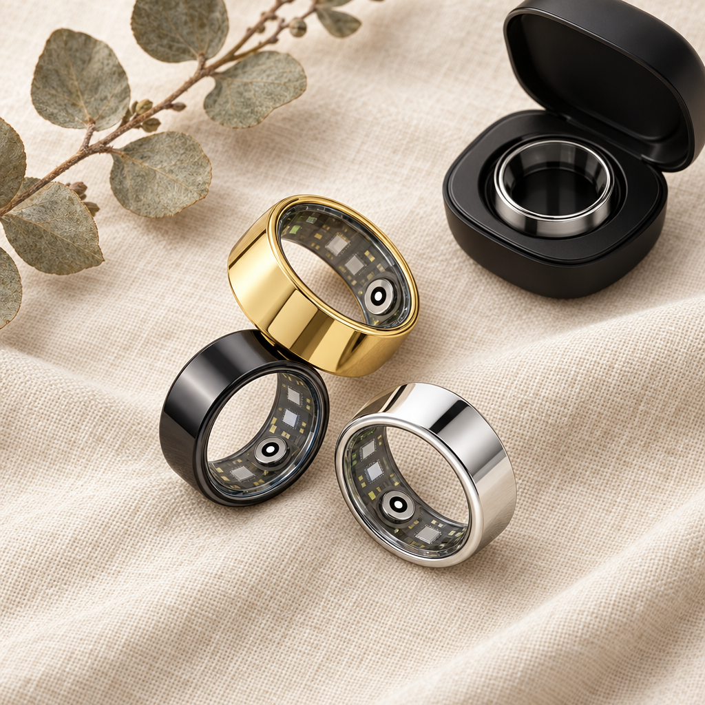 Auralis Smart Ring in Silber, Schwarz und Gold